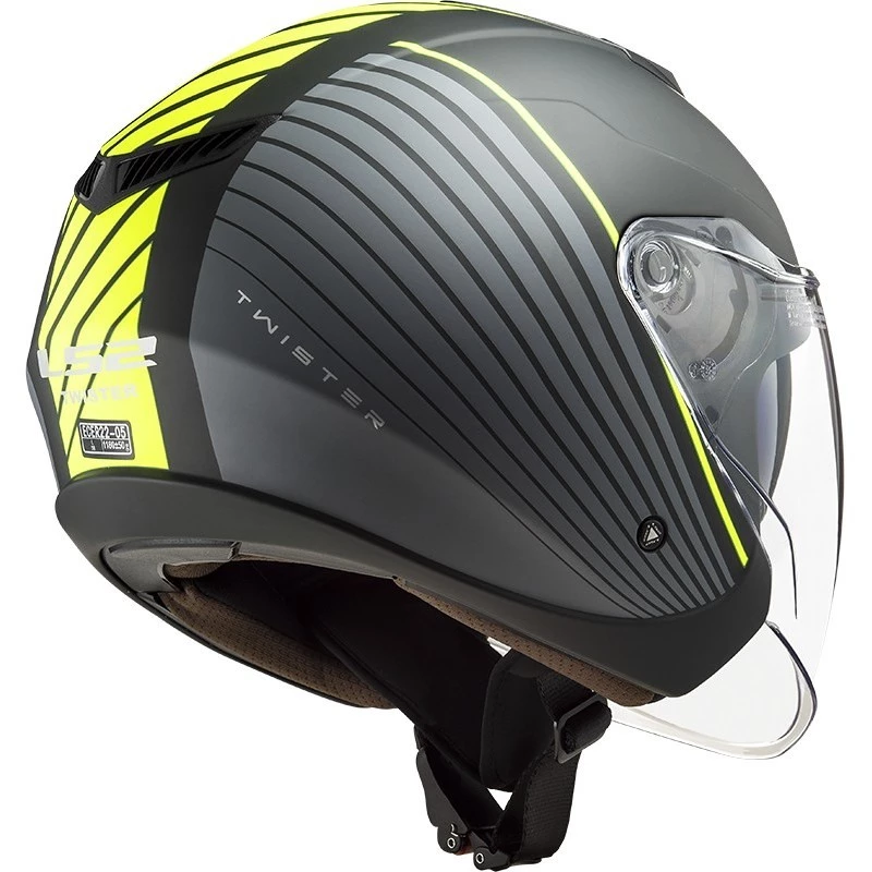 Promo 😍 Casque Jet Moto Ls2 OF573 TWISTER 2 Luna Noir Titane Mat 🤩 – Image 2