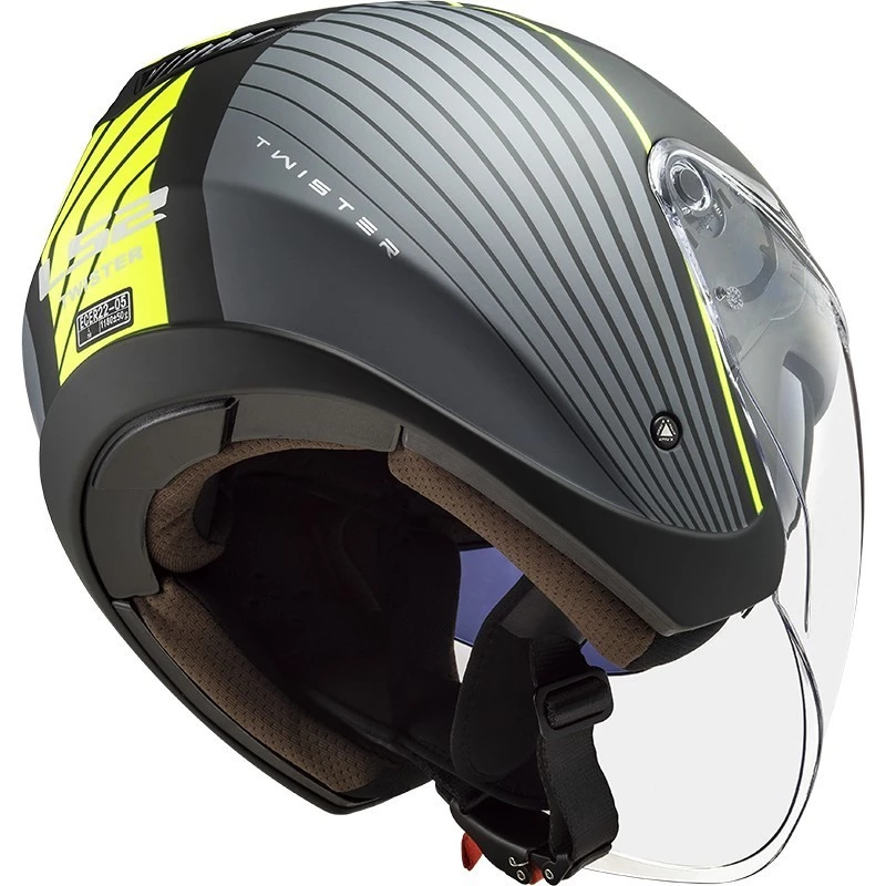 Promo 😍 Casque Jet Moto Ls2 OF573 TWISTER 2 Luna Noir Titane Mat 🤩 – Image 4