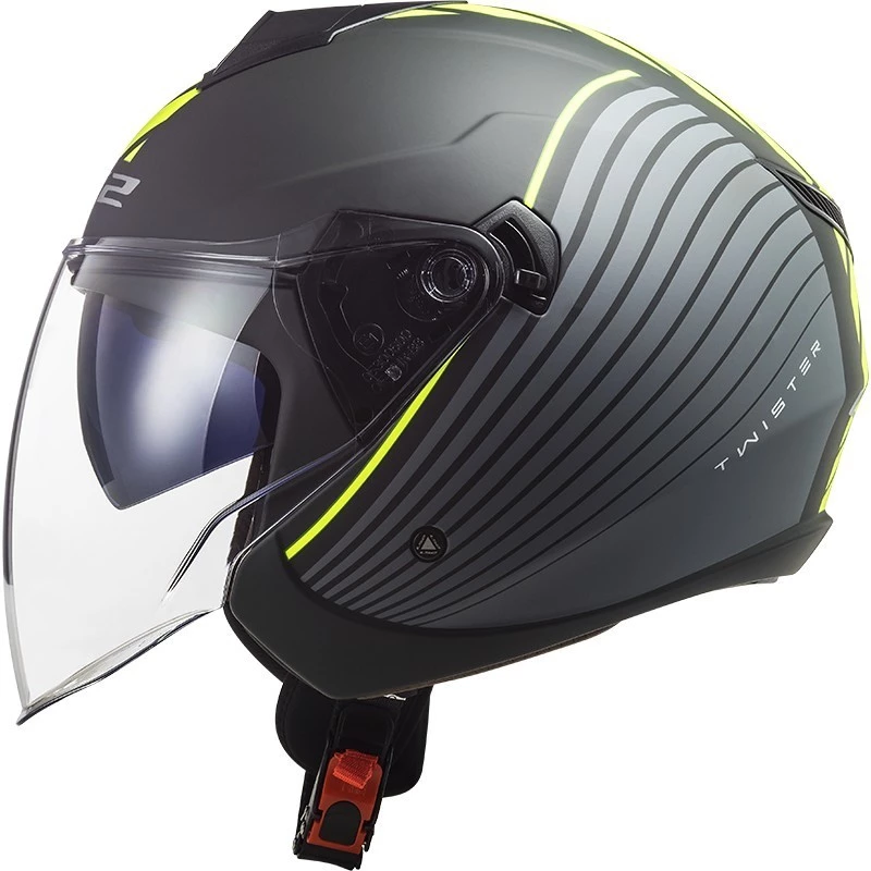 Promo 😍 Casque Jet Moto Ls2 OF573 TWISTER 2 Luna Noir Titane Mat 🤩 – Image 5