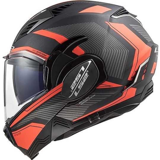 Remise 😀 Casque Modulaire Pliable Ls2 FF900 VALIANT 2 Revo Titanium Matt Orange Fluo ❤️ – Image 3