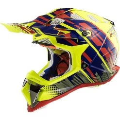 Le moins cher ⌛ Casque Moto Cross Enduro LS2 MX 470 Bomber Subverter Jaune Bleu Rouge ✨