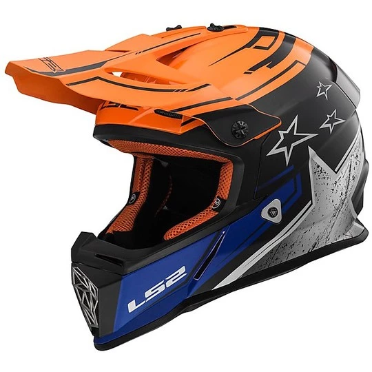 Budget 👏 Casque Moto Cross Enduro LS2 MX437 Fast Core Matt Black Orange ✨