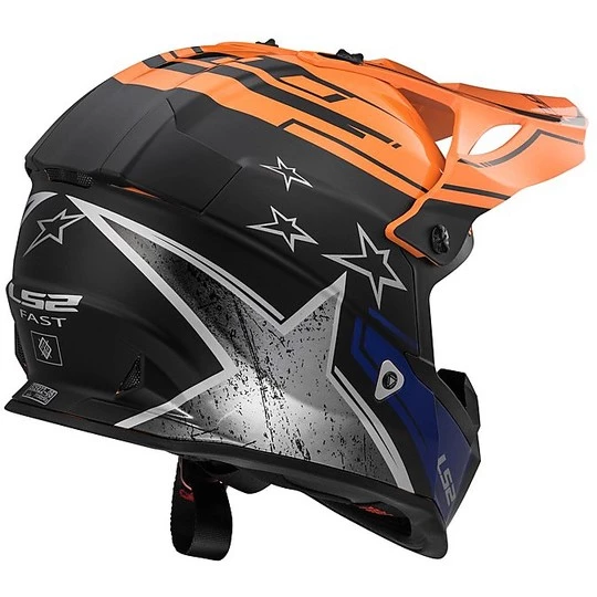 Budget 👏 Casque Moto Cross Enduro LS2 MX437 Fast Core Matt Black Orange ✨ – Image 2