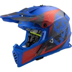 De gros 🌟 Casque Moto Cross Enduro Ls2 MX437 FAST EVO Alpha Black Matt Blue 🤩