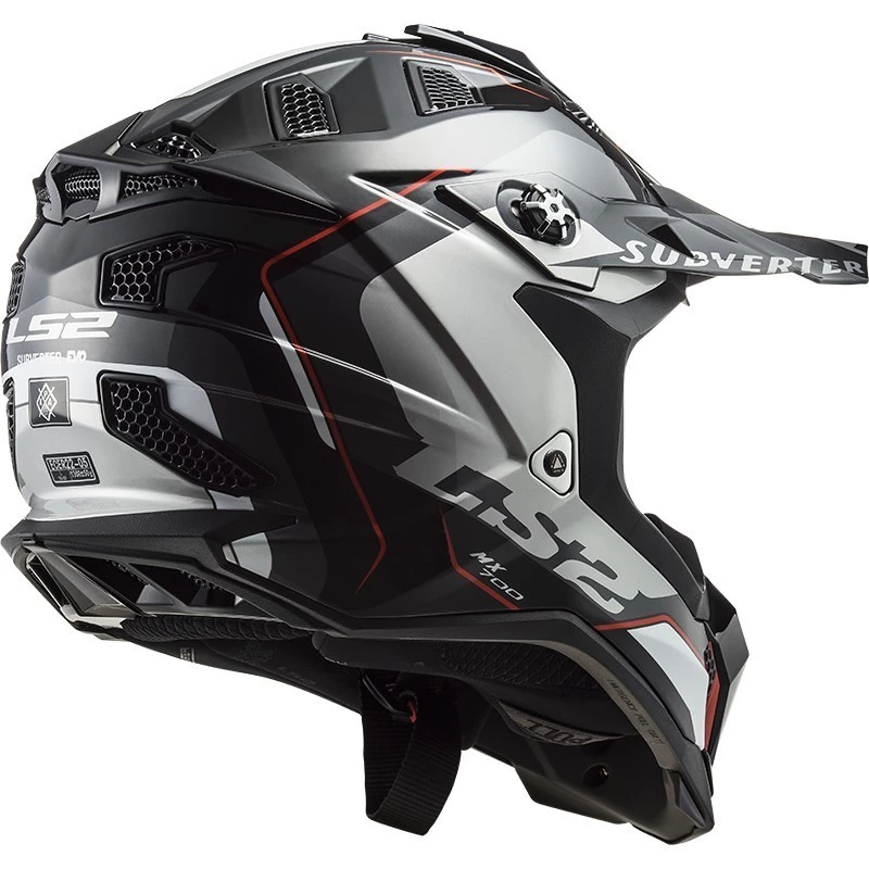 Coupon 🧨 Casque Moto Cross Enduro Off Road Ls2 MX700 SUBVERTER EVO Arched Noir Argent Titane ✔️ – Image 2