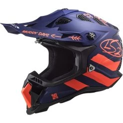 Tout neuf ⭐ Casque Moto Cross Enduro Off Road Ls2 MX700 Subverter Evo CARGO Bleu Orange Fluo Matt 🔥