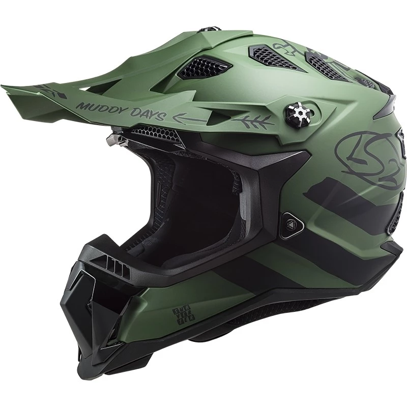Offres 🤩 Casque Moto Cross Enduro Off Road Ls2 MX700 Subverter Evo CARGO Vert Militaire Mat ❤️