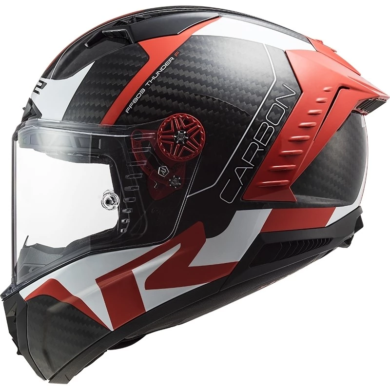Tout neuf 💯 Casque Moto Full Carbon Ls2 FF805 THUNDER C Racing1 Rouge Blanc 🛒 – Image 4