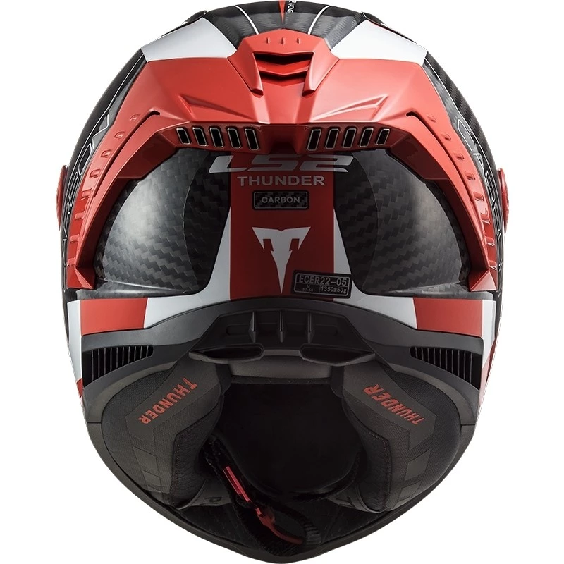 Tout neuf 💯 Casque Moto Full Carbon Ls2 FF805 THUNDER C Racing1 Rouge Blanc 🛒 – Image 5