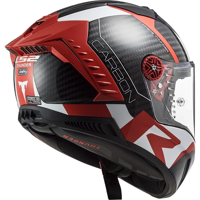 Tout neuf 💯 Casque Moto Full Carbon Ls2 FF805 THUNDER C Racing1 Rouge Blanc 🛒 – Image 6