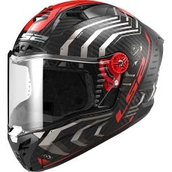 Nouveau 👍 Casque Moto Full Carbon Ls2 FF805 THUNDER C Sputnik Red Metal ✨