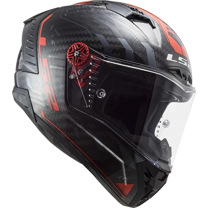 Nouveau 👍 Casque Moto Full Carbon Ls2 FF805 THUNDER C Sputnik Red Metal ✨ – Image 3