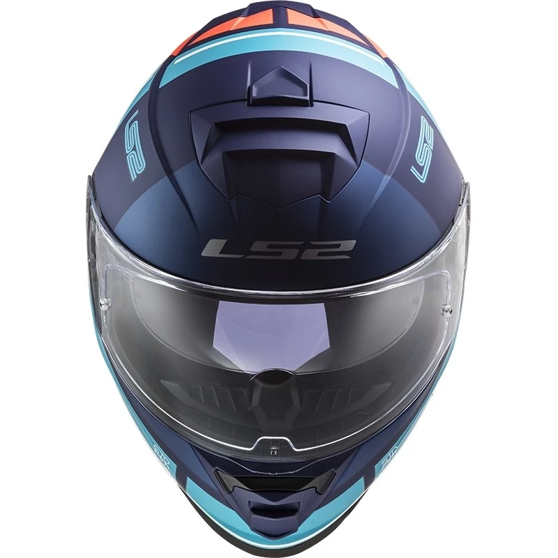 Bon marché 👏 Casque Moto Intégral Double Visière Ls2 FF800 Storm SLANT Bleu Orange 🎁 – Image 7