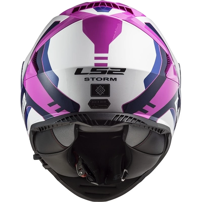 Offres 👏 Casque Moto Intégral Double Visor Ls2 FF800 Storm TECHY Blanc Rose 🤩 – Image 4
