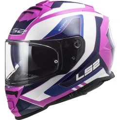 Offres 👏 Casque Moto Intégral Double Visor Ls2 FF800 Storm TECHY Blanc Rose 🤩