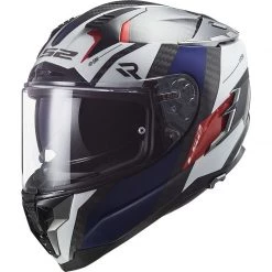 Remise ⌛ Casque Moto Intégral En Carbone Ls2 FF327 CHALLENGER C Alliage Blanc Bleu Rouge 💯