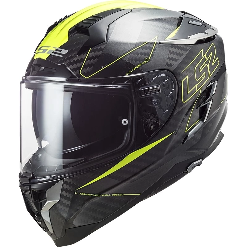 Grosses soldes 😉 Casque Moto Intégral En Carbone Ls2 FF327 CHALLENGER C Fold Jaune Fluo ✔️