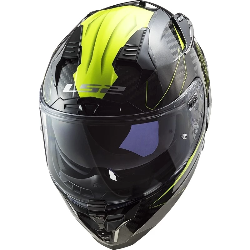 Grosses soldes 😉 Casque Moto Intégral En Carbone Ls2 FF327 CHALLENGER C Fold Jaune Fluo ✔️ – Image 3