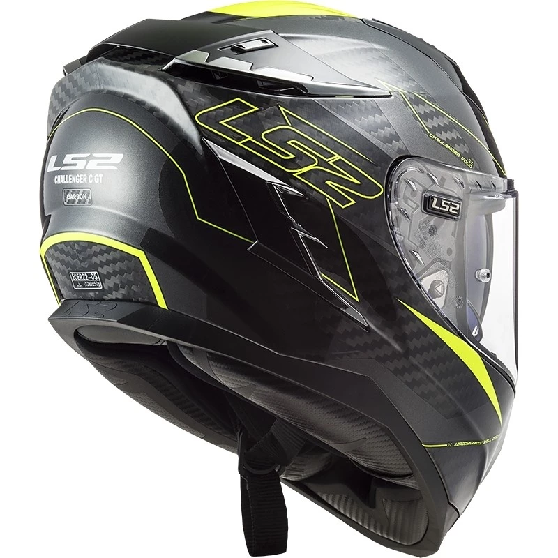 Grosses soldes 😉 Casque Moto Intégral En Carbone Ls2 FF327 CHALLENGER C Fold Jaune Fluo ✔️ – Image 6
