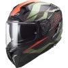 Meilleure vente 🎁 Casque Moto Intégral En Carbone Ls2 FF327 CHALLENGER C Fold Matt Green Orange 👍
