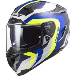 Meilleure vente 🧨 Casque Moto Intégral En HPFC Touring Ls2 FF327 Challenger GALACTIC Blanc Bleu Jaune 🥰