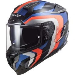 Promo 🛒 Casque Moto Intégral En HPFC Touring Ls2 FF327 Challenger GALACTIC Bleu Orange Fluo 😉