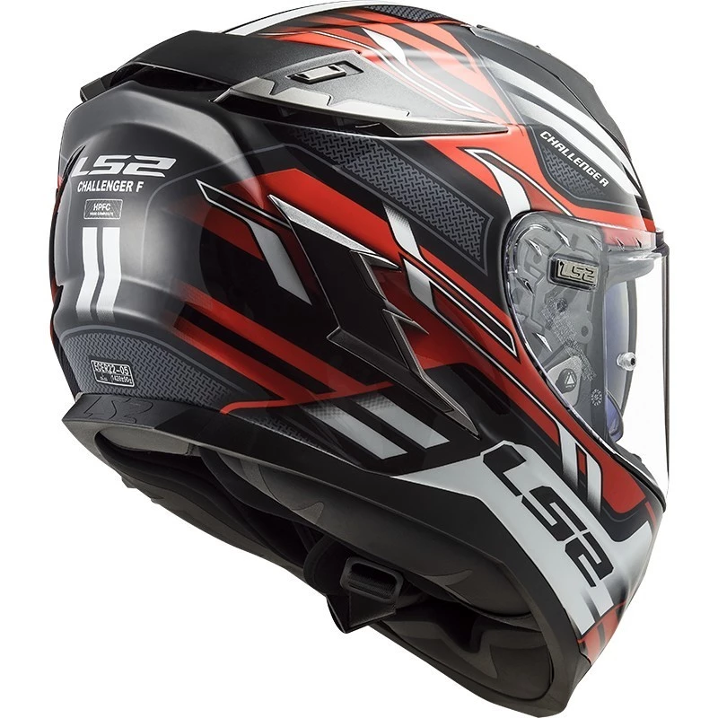 Remise 🔔 Casque Moto Intégral En HPFC Touring Ls2 FF327 CHALLENGER Spin Noir Rouge Blanc 🎉 – Image 4