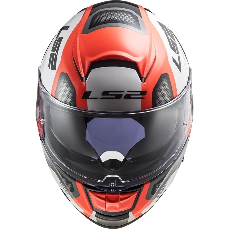 Meilleur prix ✔️ Casque Moto Intégral En Ls2 Fibre FF397 VECTOR Evo Automat Blanc Orange Fluo 🌟 – Image 4
