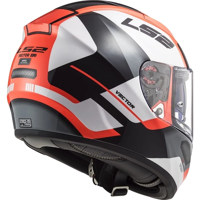 Meilleur prix ✔️ Casque Moto Intégral En Ls2 Fibre FF397 VECTOR Evo Automat Blanc Orange Fluo 🌟 – Image 5