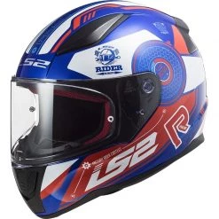 Le moins cher 😍 Casque Moto Intégral Ls2 FF353 Rapid STRATUS Bleu Rouge Blanc ✔️