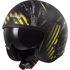 Top 10 🎉 Casque Moto Jet Custom LS2 OF599 SPITFIRE Garage Noir Jaune Fluo ❤️
