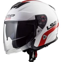 Le moins cher ✔️ Casque Moto Jet LS2 OF521 Infinity SMART Blanc Rouge Bleu 🌟