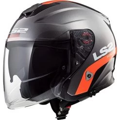 Budget 👏 Casque Moto Jet LS2 OF521 Infinity SMART Titanium Orange 🧨