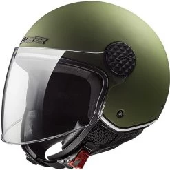 Grosses soldes ⭐ Casque Moto Jet Ls2 OF558 SPHERE LUX Solid Matt Green + Smoked Visor ⌛