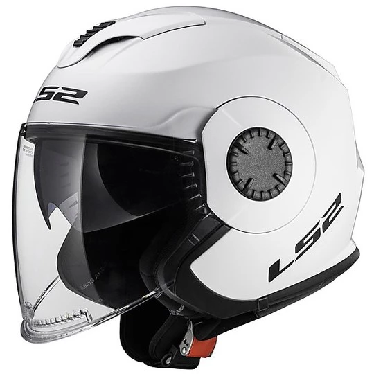 Meilleur prix 👏 Casque Moto Jet LS2 OF570 Verso Solid Double Visor Mono White 🛒