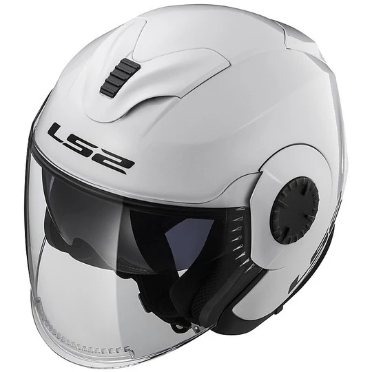 Meilleur prix 👏 Casque Moto Jet LS2 OF570 Verso Solid Double Visor Mono White 🛒 – Image 3