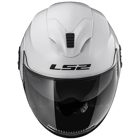 Meilleur prix 👏 Casque Moto Jet LS2 OF570 Verso Solid Double Visor Mono White 🛒 – Image 6