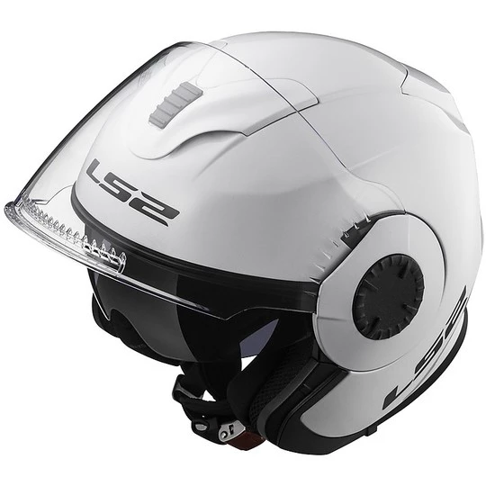 Meilleur prix 👏 Casque Moto Jet LS2 OF570 Verso Solid Double Visor Mono White 🛒 – Image 7