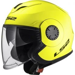 Bon marché ✨ Casque Moto Jet LS2 OF570 Verso Solid Double Visor Mono Yellow 🛒