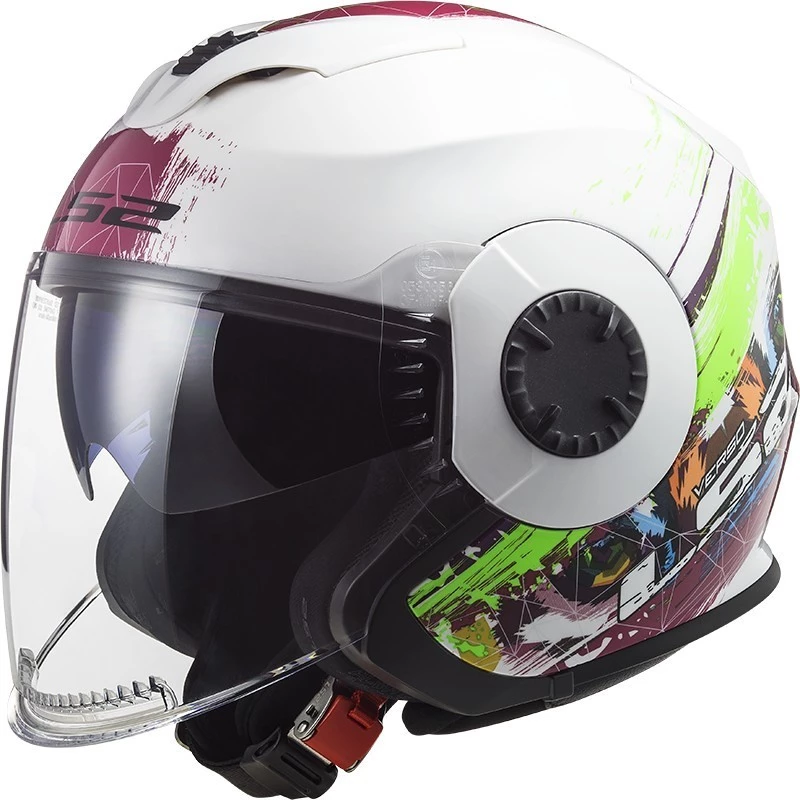 Bon marché 🎉 Casque Moto Jet Ls2 OF570 VERSO Spring Blanc Rose 👍
