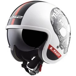 Les meilleures critiques de 👏 Casque Moto Jet LS2 OF599 SPITFIRE INKY Blanc Noir ✨