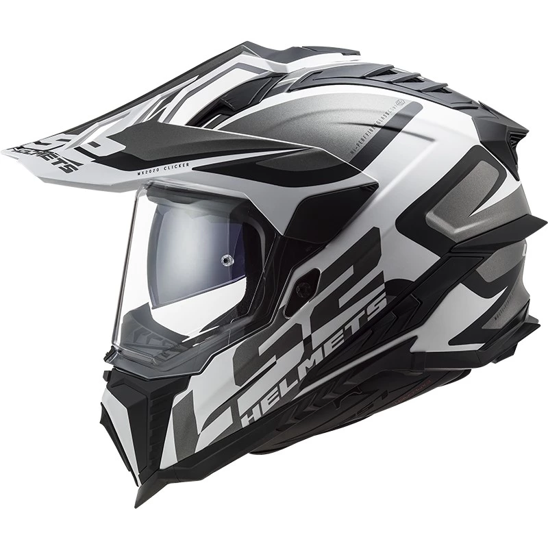 Acheter 😉 Casque Moto Off Road Touring En HPCF Ls2 MX701 Explorer ALTER Noir Mat Blanc 🔔 – Image 2