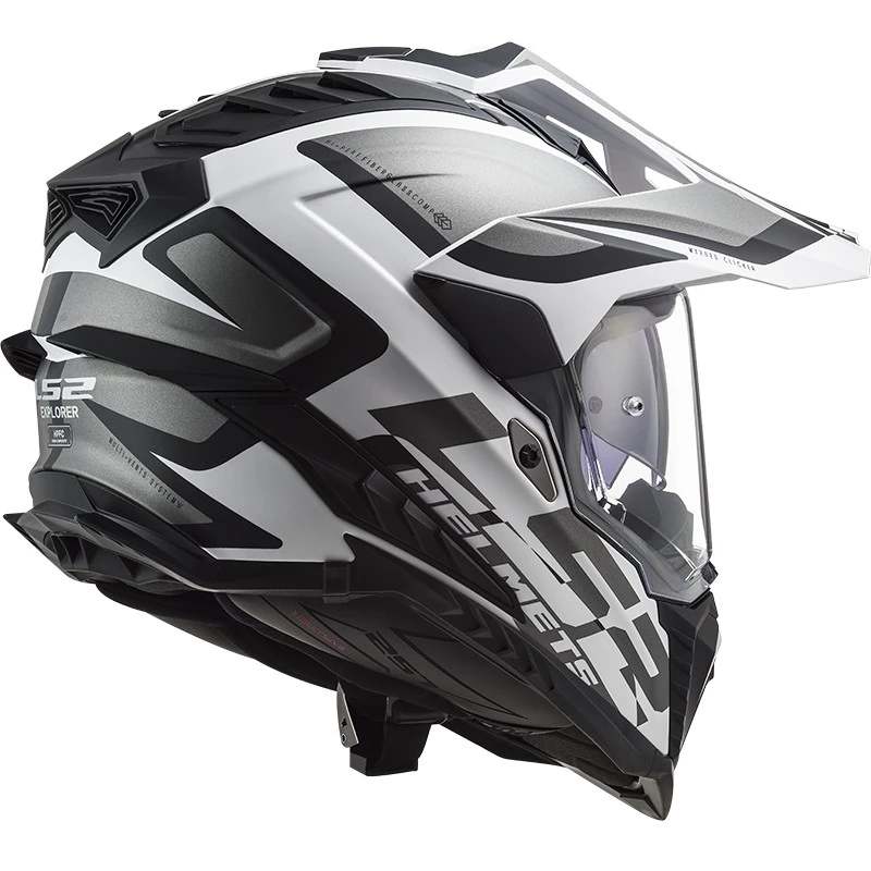 Acheter 😉 Casque Moto Off Road Touring En HPCF Ls2 MX701 Explorer ALTER Noir Mat Blanc 🔔 – Image 4