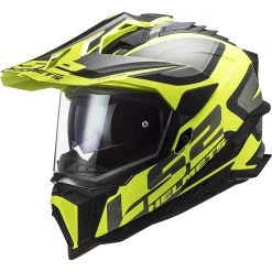 Sortie 🔥 Casque Moto Off Road Touring En HPCF Ls2 MX701 Explorer ALTER Noir Mat Jaune Fluo 👍