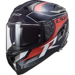 Promo 😍 Casque Moto Tout Carbone Touring Ls2 FF327 CHALLENGER C Grid Blue Carbon Red 🔔