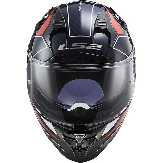 Promo 😍 Casque Moto Tout Carbone Touring Ls2 FF327 CHALLENGER C Grid Blue Carbon Red 🔔 – Image 8