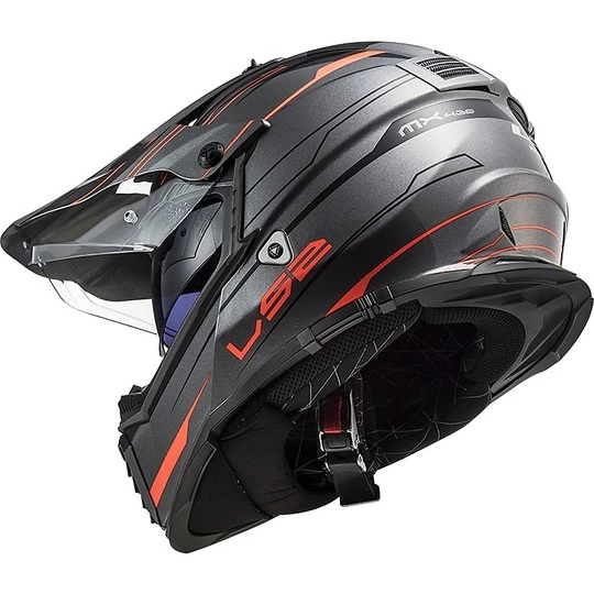 Budget ⭐ Cross Enduro Casque De Moto Tout Terrain Ls2 MX436 PIONEER EVO Knight Titanium Orange Fluo 🧨 – Image 7