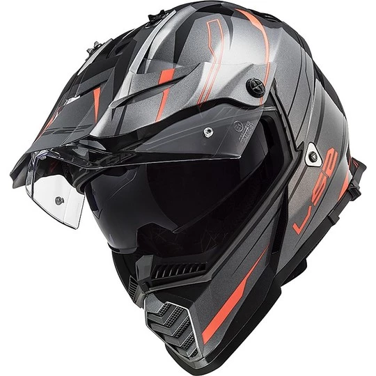 Budget ⭐ Cross Enduro Casque De Moto Tout Terrain Ls2 MX436 PIONEER EVO Knight Titanium Orange Fluo 🧨 – Image 5