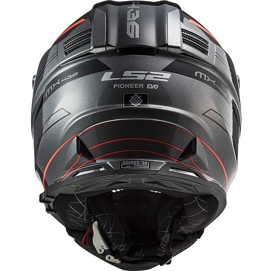 Budget ⭐ Cross Enduro Casque De Moto Tout Terrain Ls2 MX436 PIONEER EVO Knight Titanium Orange Fluo 🧨 – Image 3
