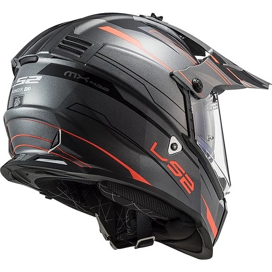 Budget ⭐ Cross Enduro Casque De Moto Tout Terrain Ls2 MX436 PIONEER EVO Knight Titanium Orange Fluo 🧨 – Image 6